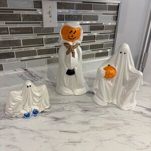 Vintage Halloween ceramic ghosts figurines decor lot Arnels Molds
